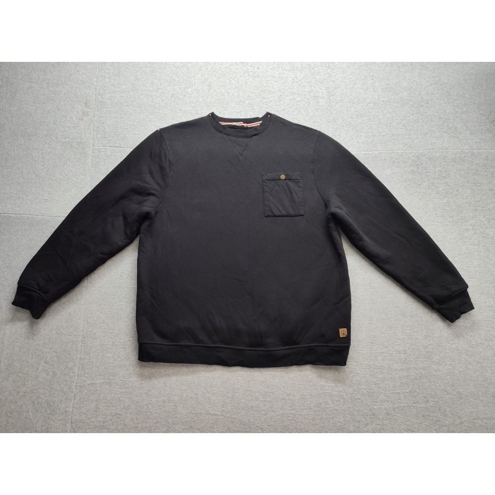 Coleman Men Sweater XXL Black Sherpa Crew Neck Long Sleeve Chest Pocket Overwear